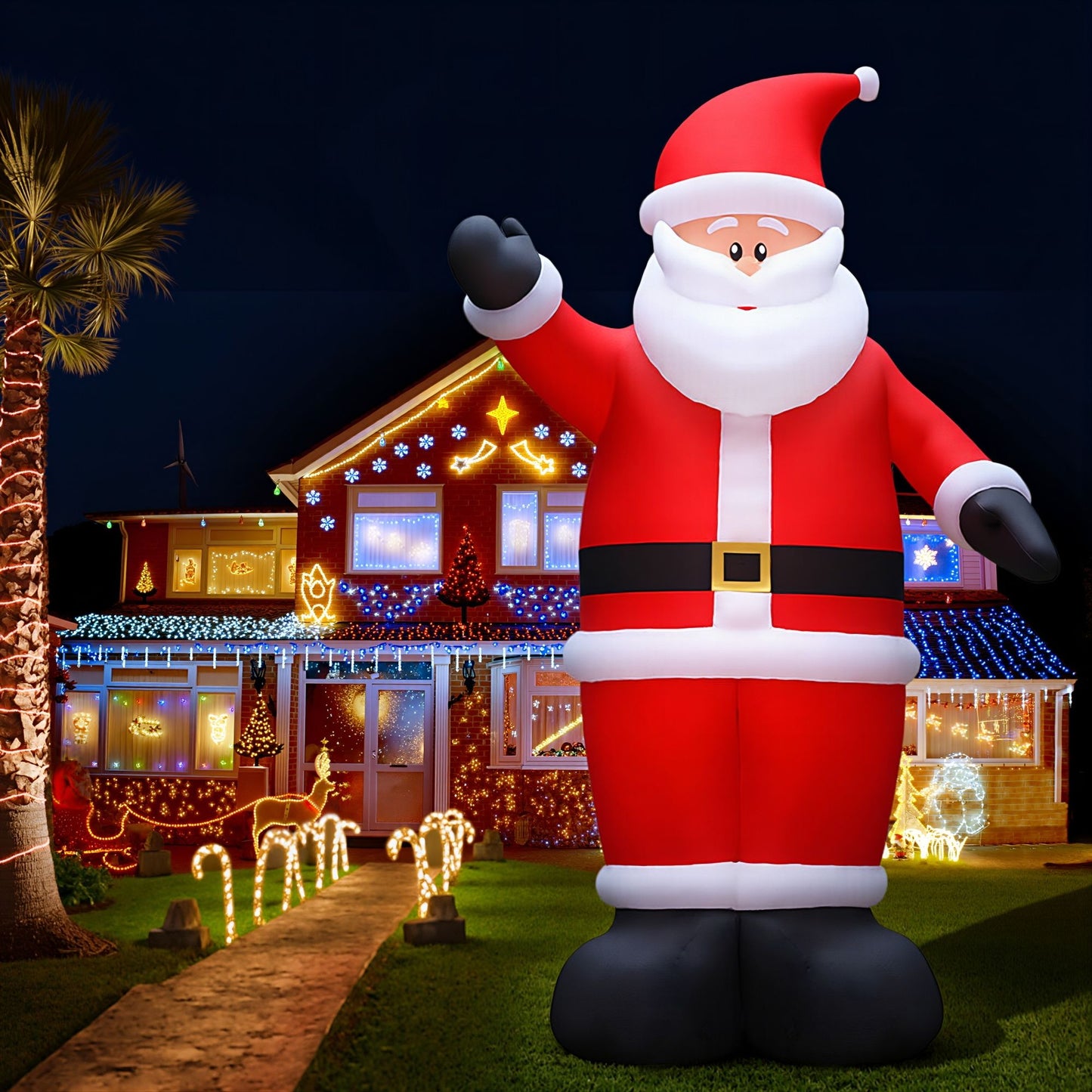 Jingle Jollys Christmas Inflatable Santa 5M Illuminated Decorations