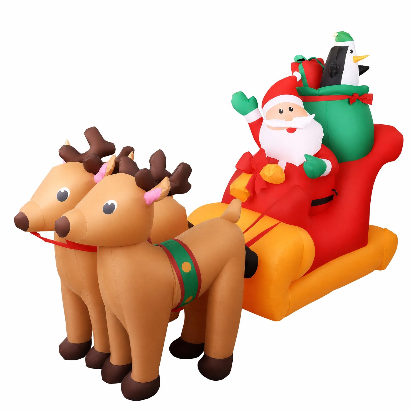Jingle Jollys Christmas Inflatable Santa Sleigh 2.2M Illuminated Decorations