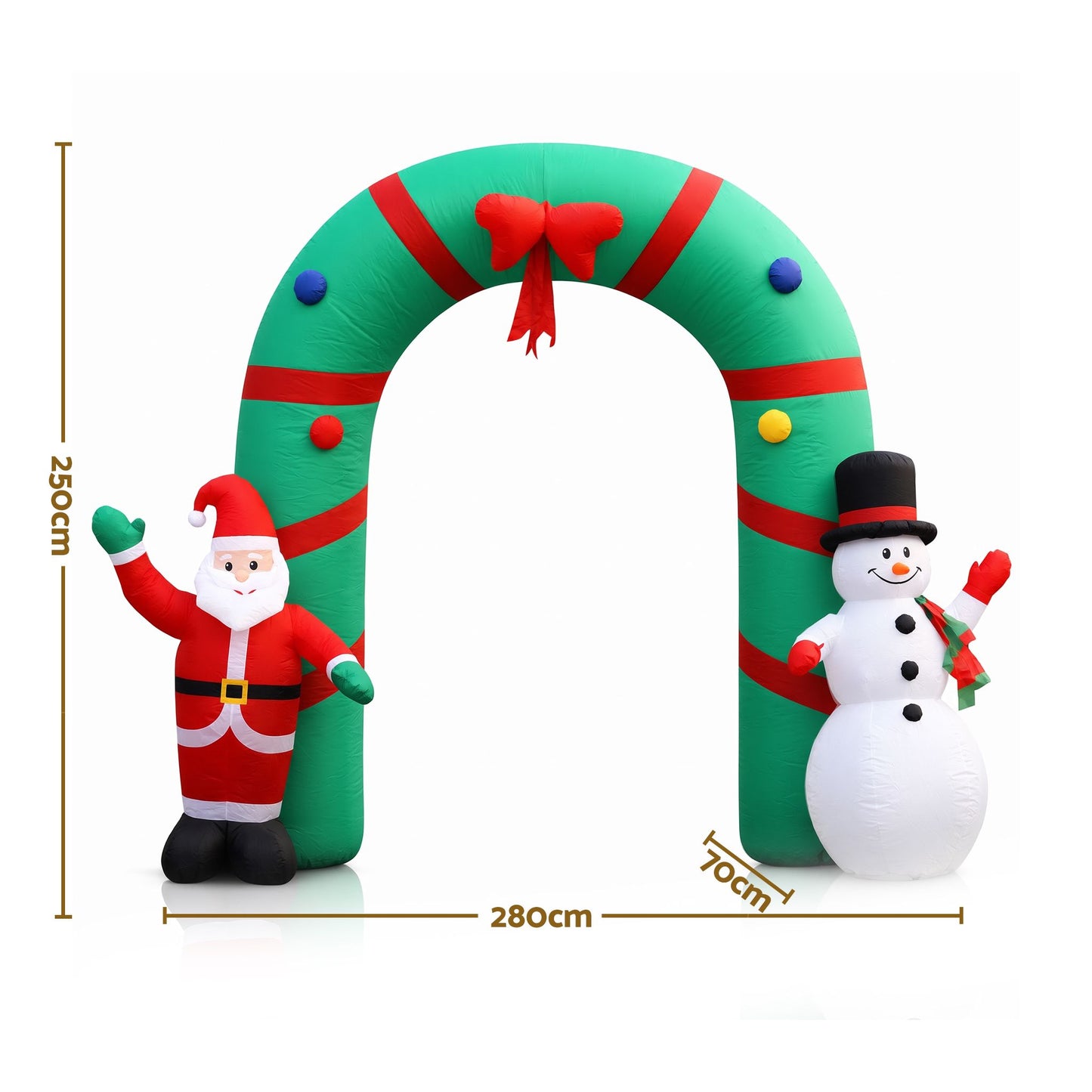 Jingle Jollys Christmas Inflatable Archwary 2.8M Illuminated Decorations