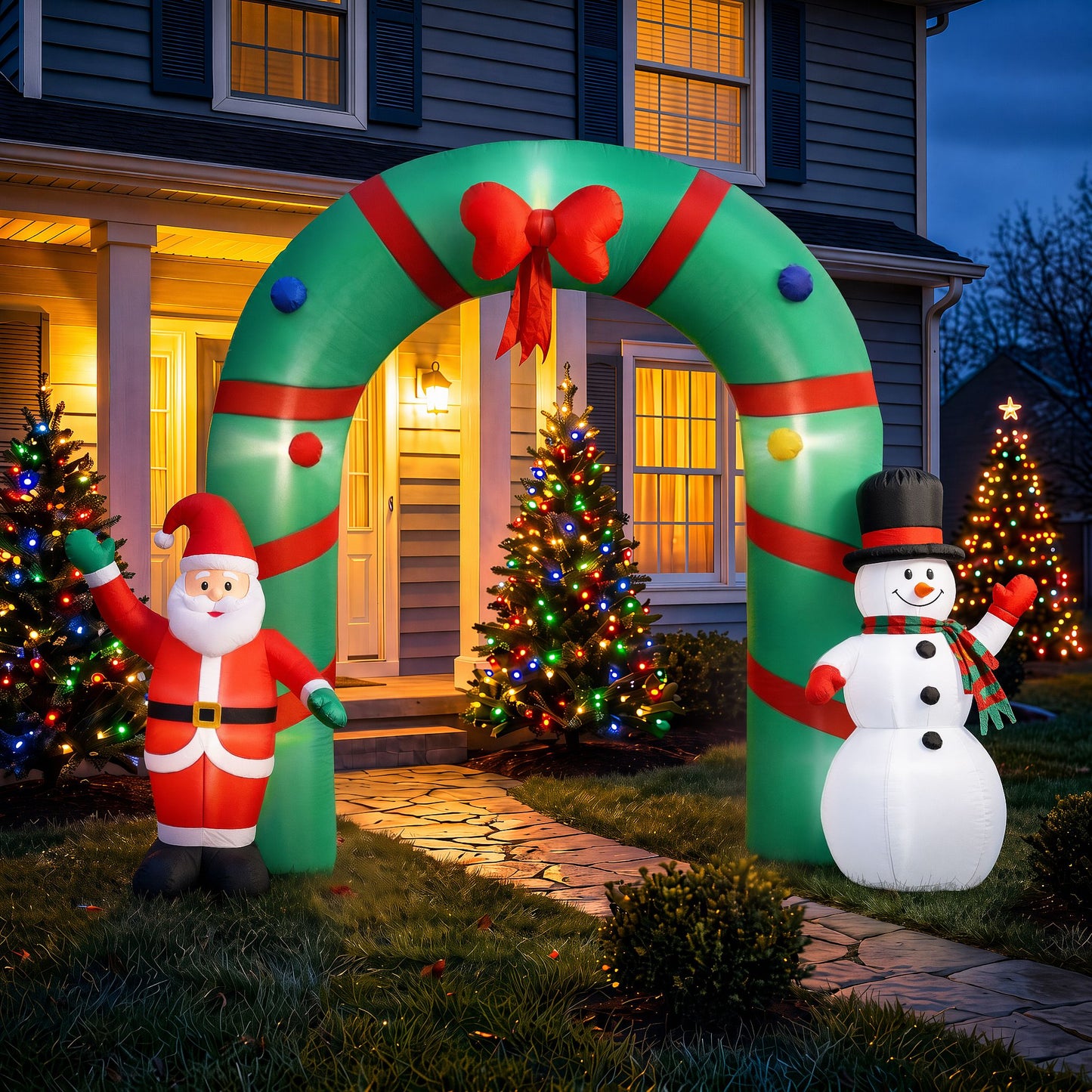 Jingle Jollys Christmas Inflatable Archwary 2.8M Illuminated Decorations