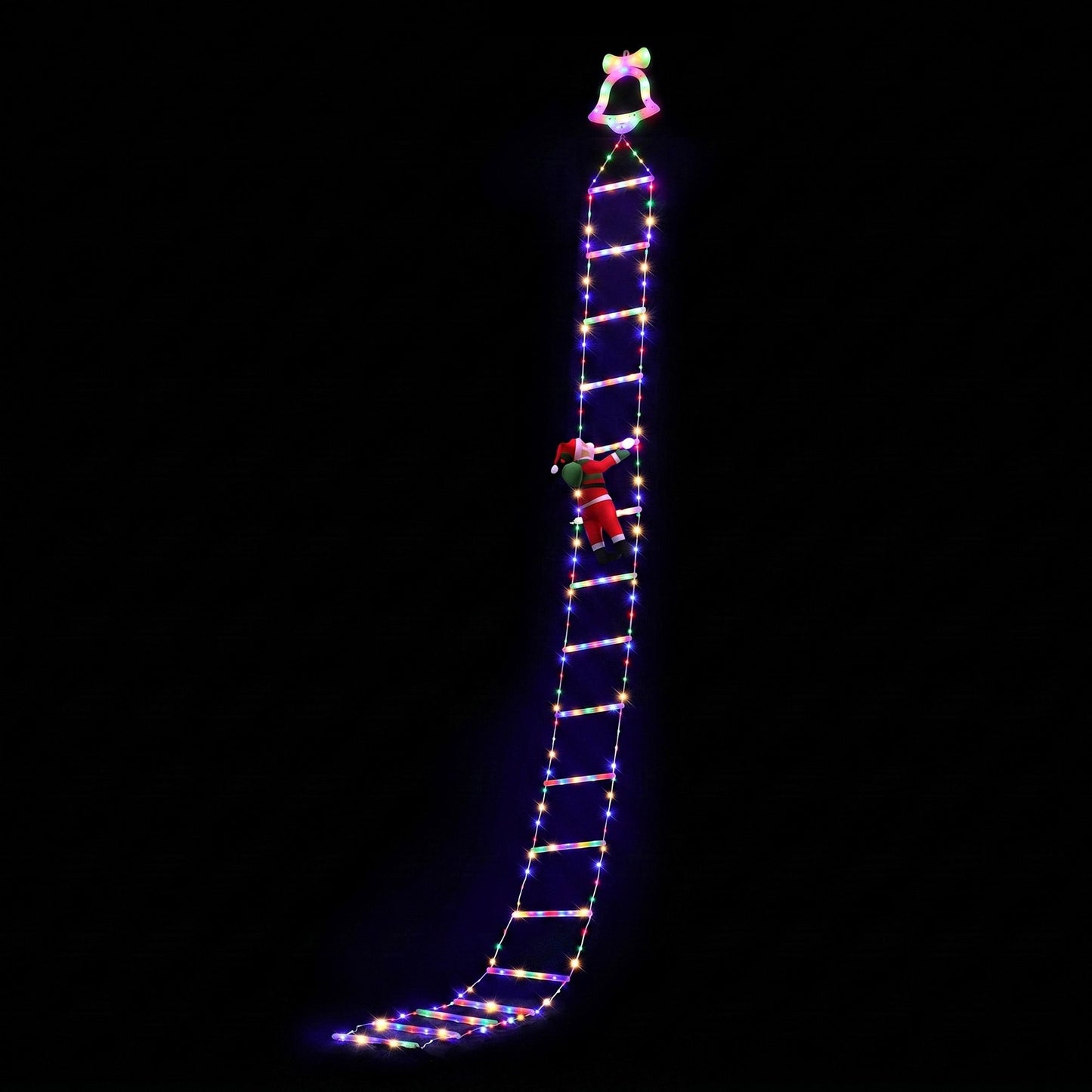 Jingle Jollys 3.5M Christmas Lights 300 LED Ladder Light with Santa Claus Decor
