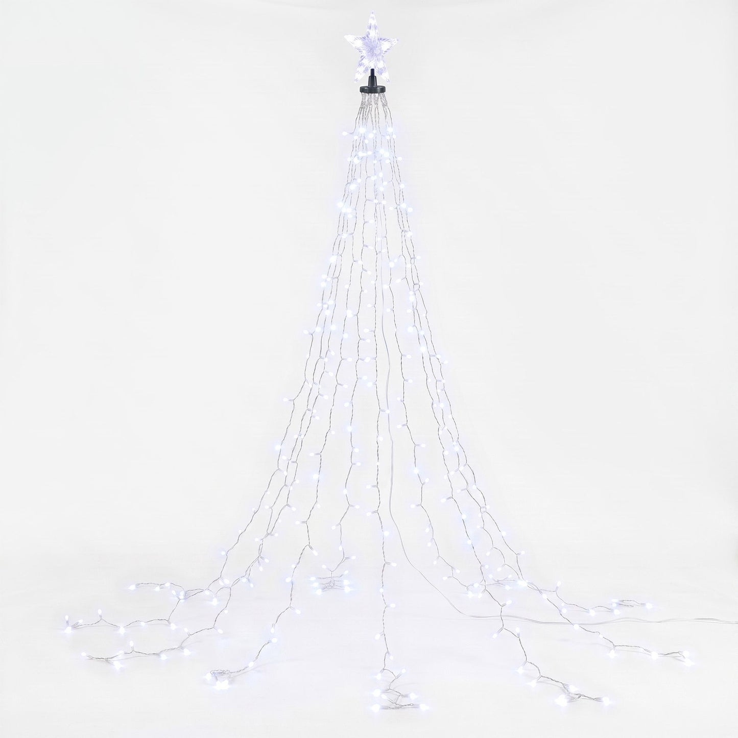 Jingle Jollys 2.5M Christmas Tree Lights Christmas Lights Tree Topper Waterfall Fairy Lights White