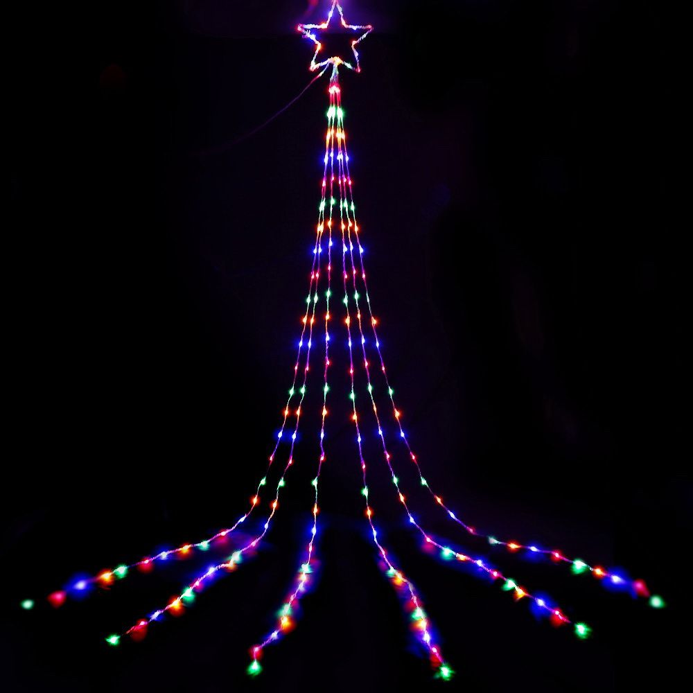 Jingle Jollys 3m Solar Christmas Lights Outdoor Fairy Waterfall Star Multicolour