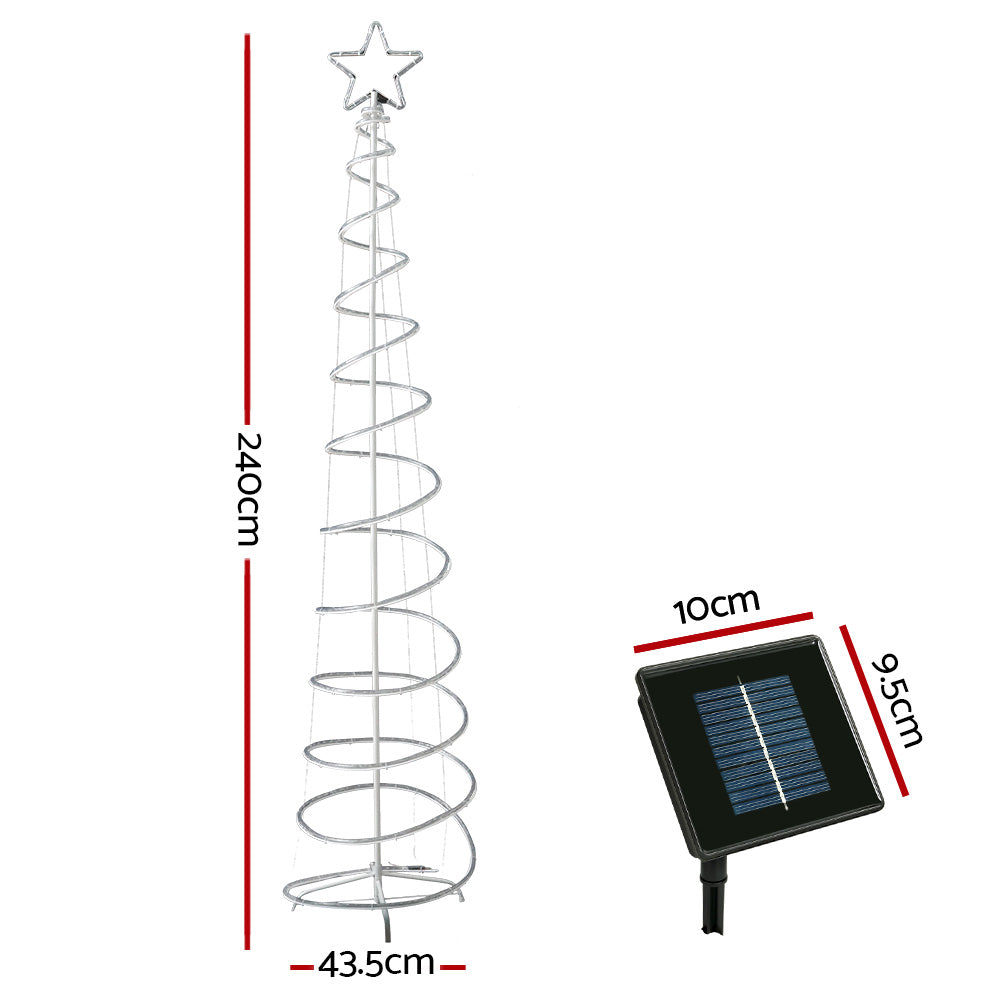 2.4M Christmas Tree LED Solar Motif Lights Jingle Jollys