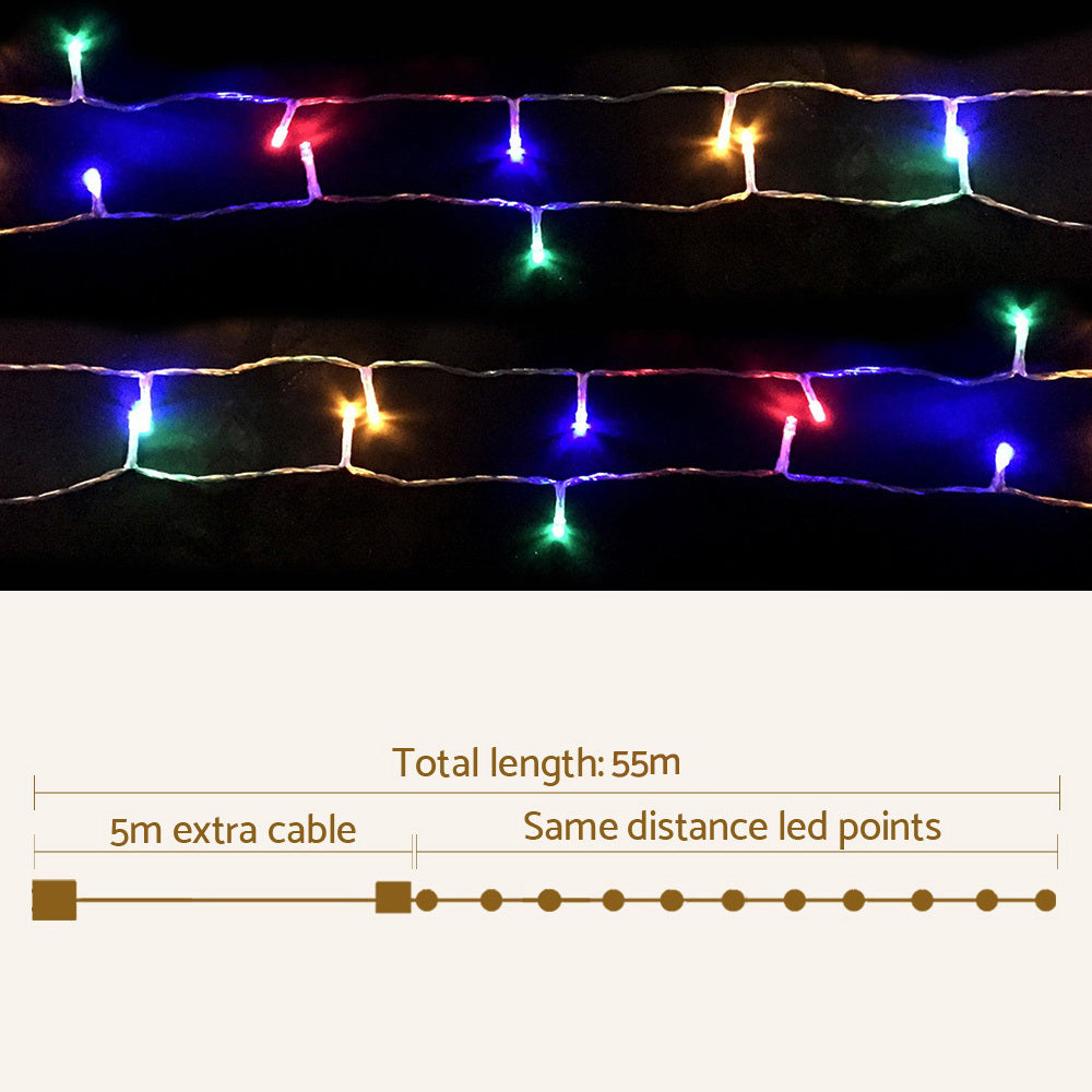 Jingle Jollys 50M Christmas Lights String Light 500 LED Colourful