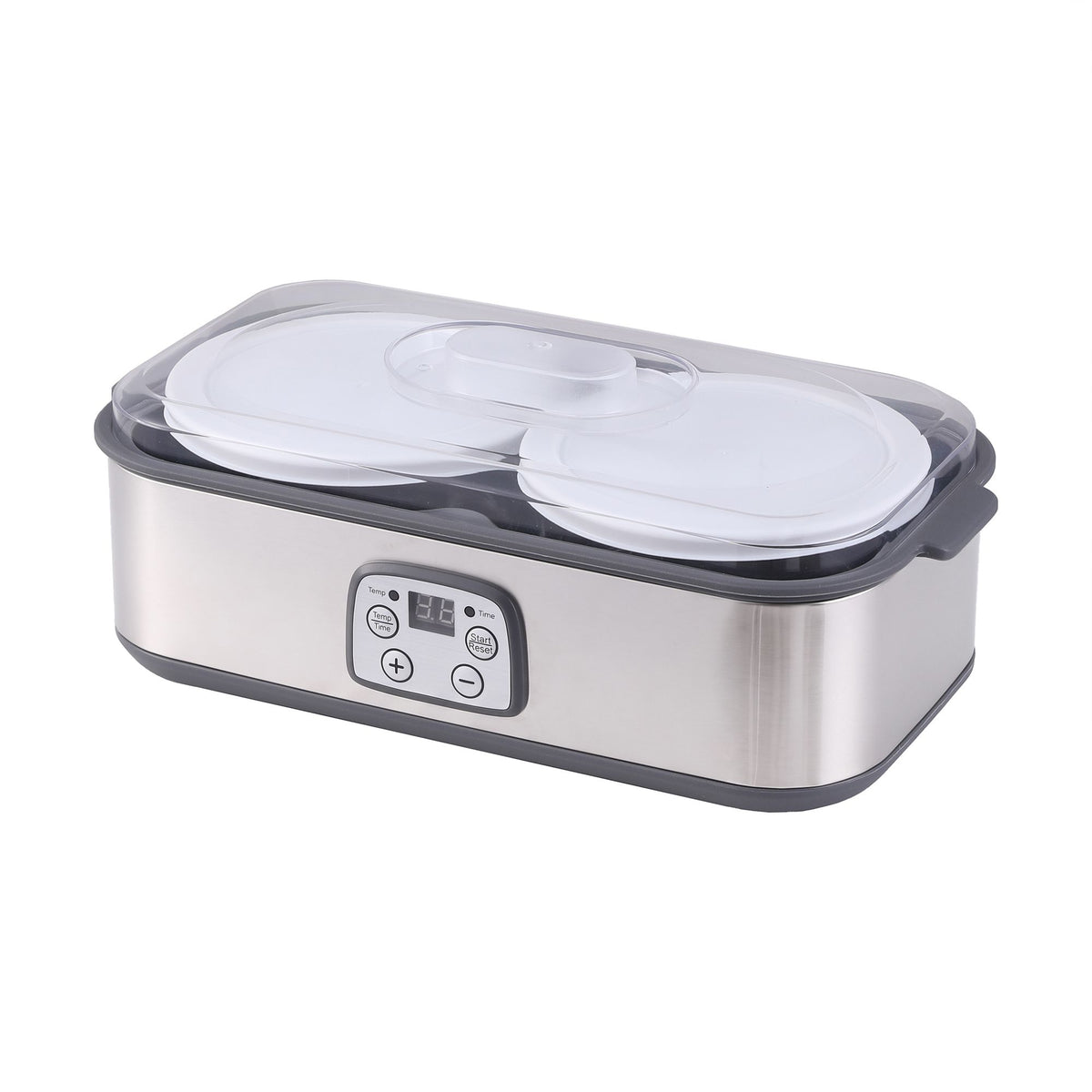 Devanti Greek Yoghurt Maker Machine 2x960ml Large Tubs Temp Control Grey