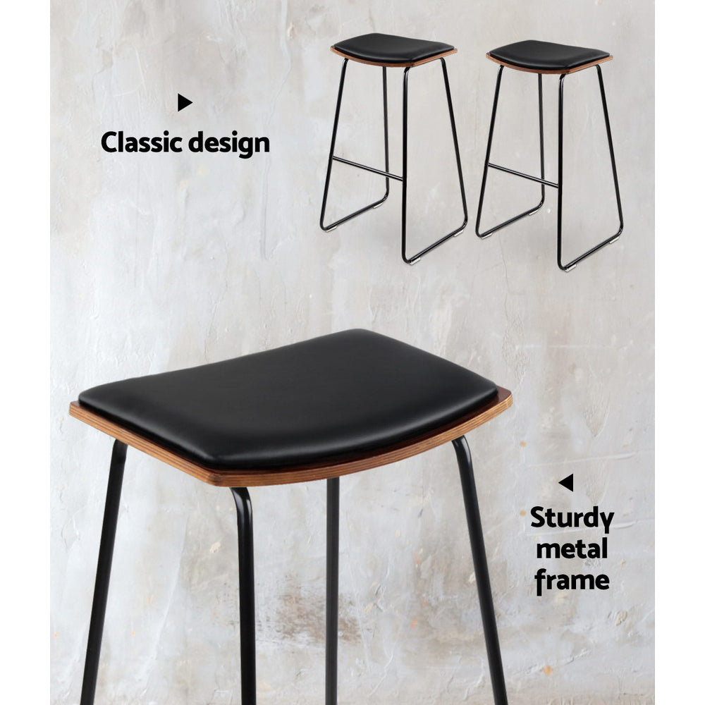 Artiss Bar Stools Kitchen Counter Stools Metal Chairs x 2