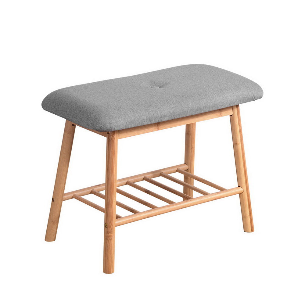 artiss-shoe-rack-seat-bench-chair-shelf-organisers-bamboo-grey at www.mallsonline.com.au