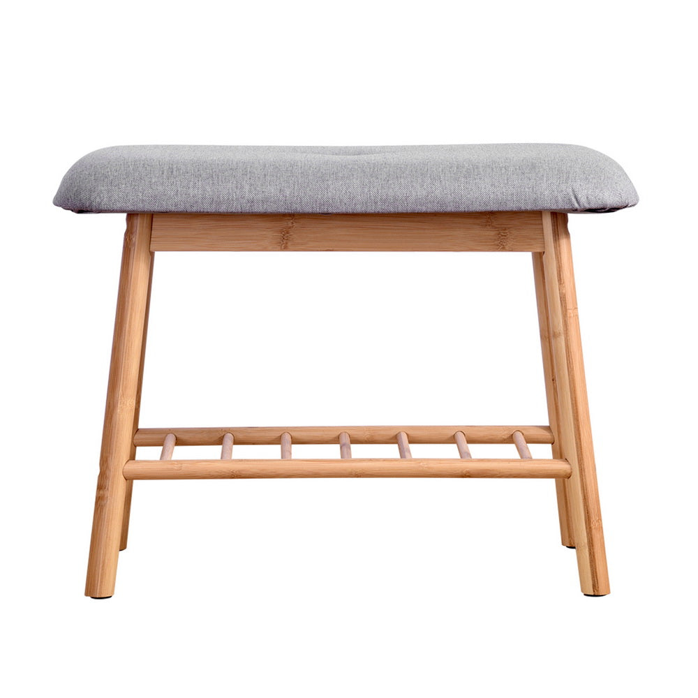 artiss-shoe-rack-seat-bench-chair-shelf-organisers-bamboo-grey at www.mallsonline.com.au