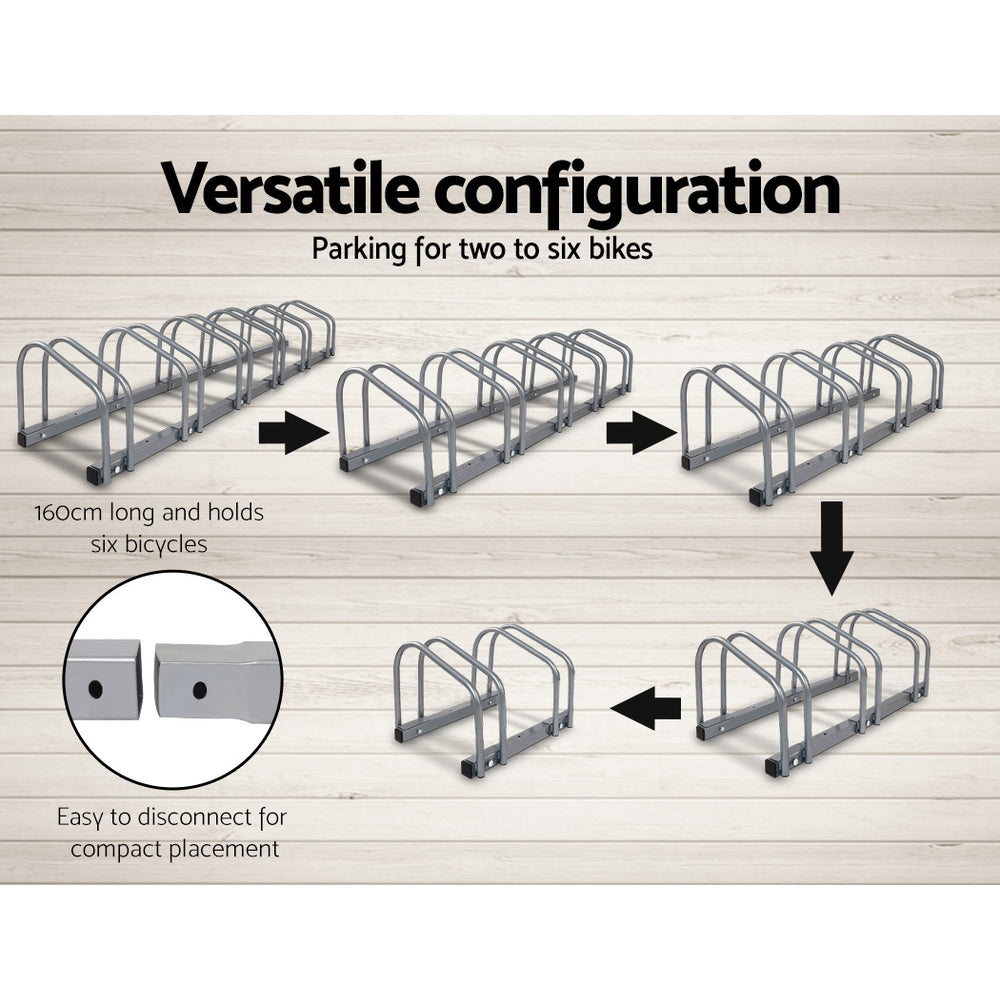 weisshorn-6-bike-stand-floor-bicycle-storage-silver at www.mallsonline.com.au