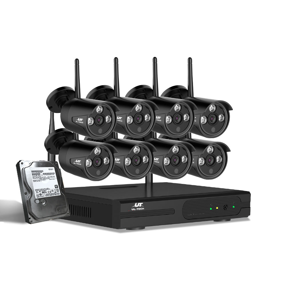 ul-tech-cctv-wireless-security-camera-system-8ch-home-outdoor-wifi-8-bullet-cameras-kit-1tb at www.mallsonline.com.au