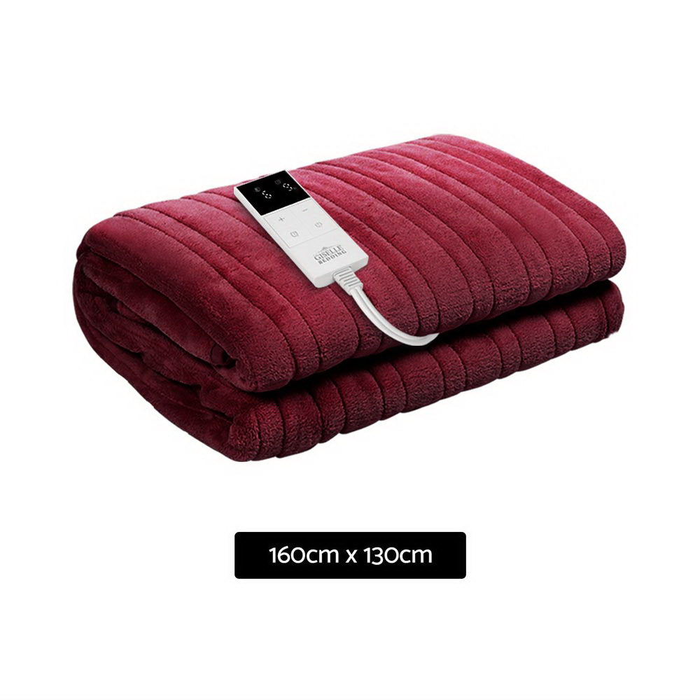 giselle-bedding-electric-throw-blanket-burgundy at www.mallsonline.com.au