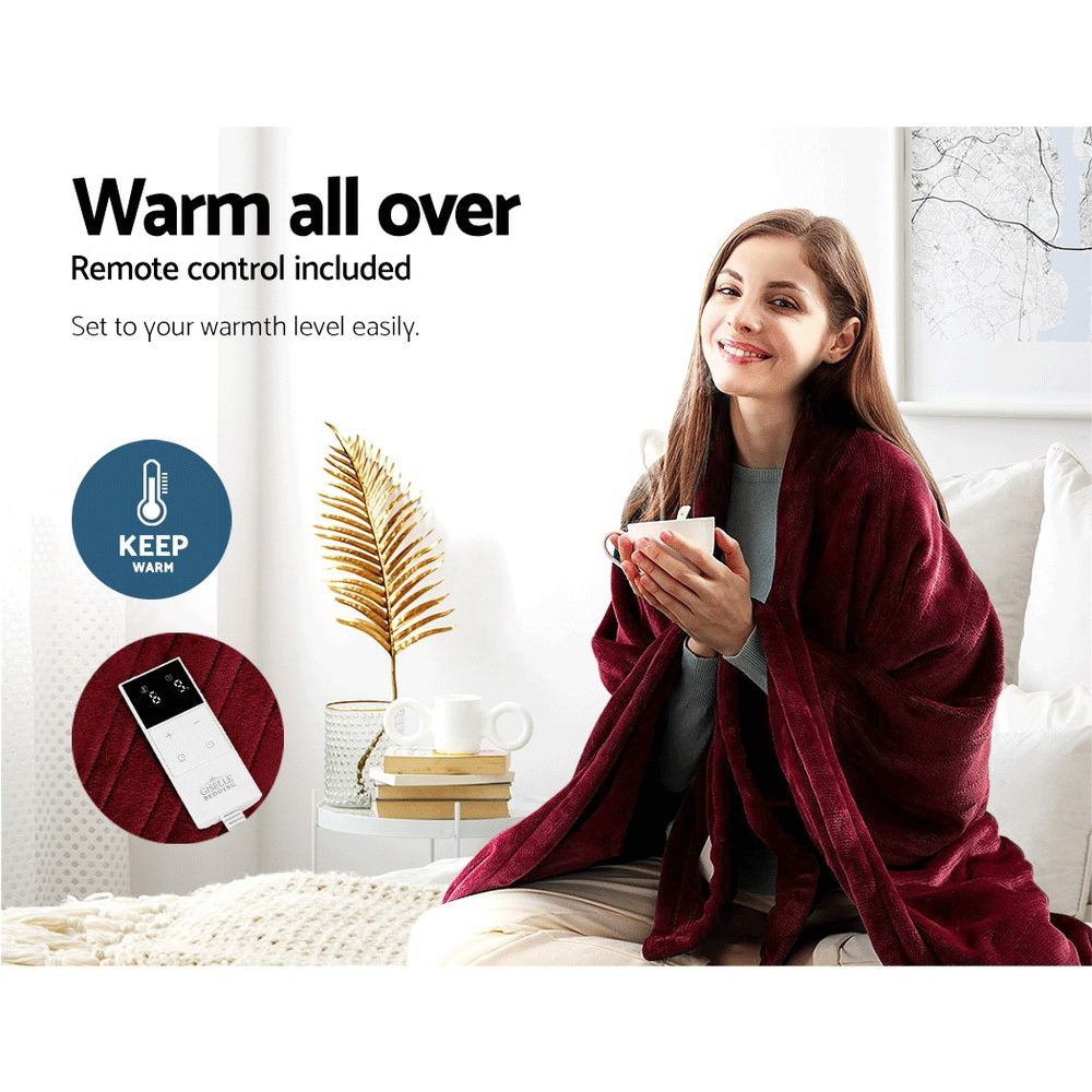 giselle-bedding-electric-throw-blanket-burgundy at www.mallsonline.com.au