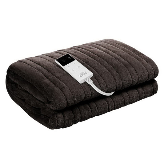 giselle-bedding-electric-throw-blanket-chocolate at www.mallsonline.com.au