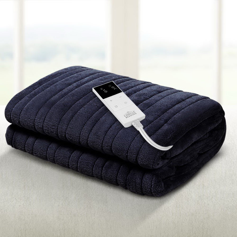 giselle-bedding-heated-electric-throw-rug-fleece-sunggle-blanket-washable-charcoal at www.mallsonline.com.au