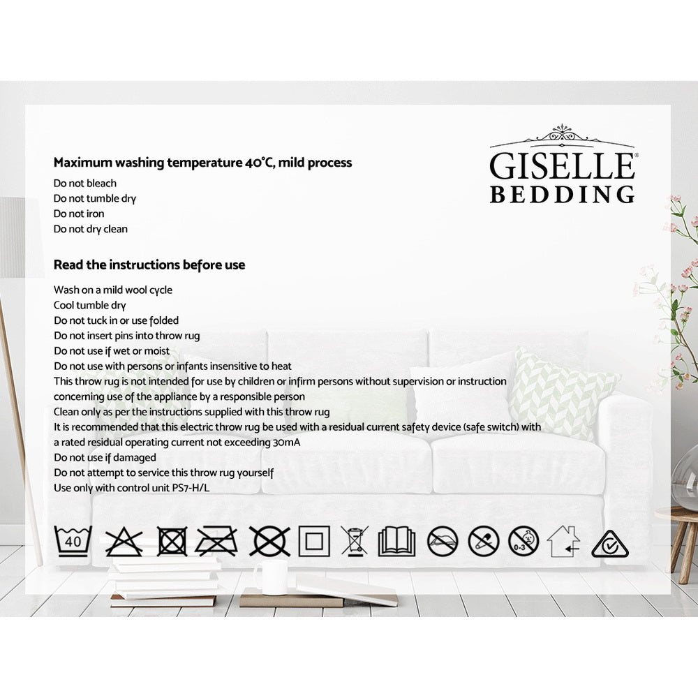 giselle-bedding-electric-throw-rug-flannel-snuggle-blanket-washable-heated-grey-and-white-checkered at www.mallsonline.com.au