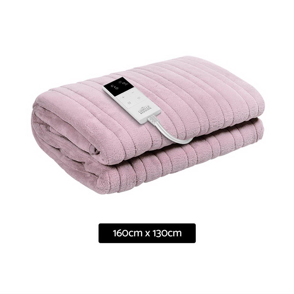 giselle-bedding-heated-electric-throw-rug-fleece-sunggle-blanket-washable-pink at www.mallsonline.com.au