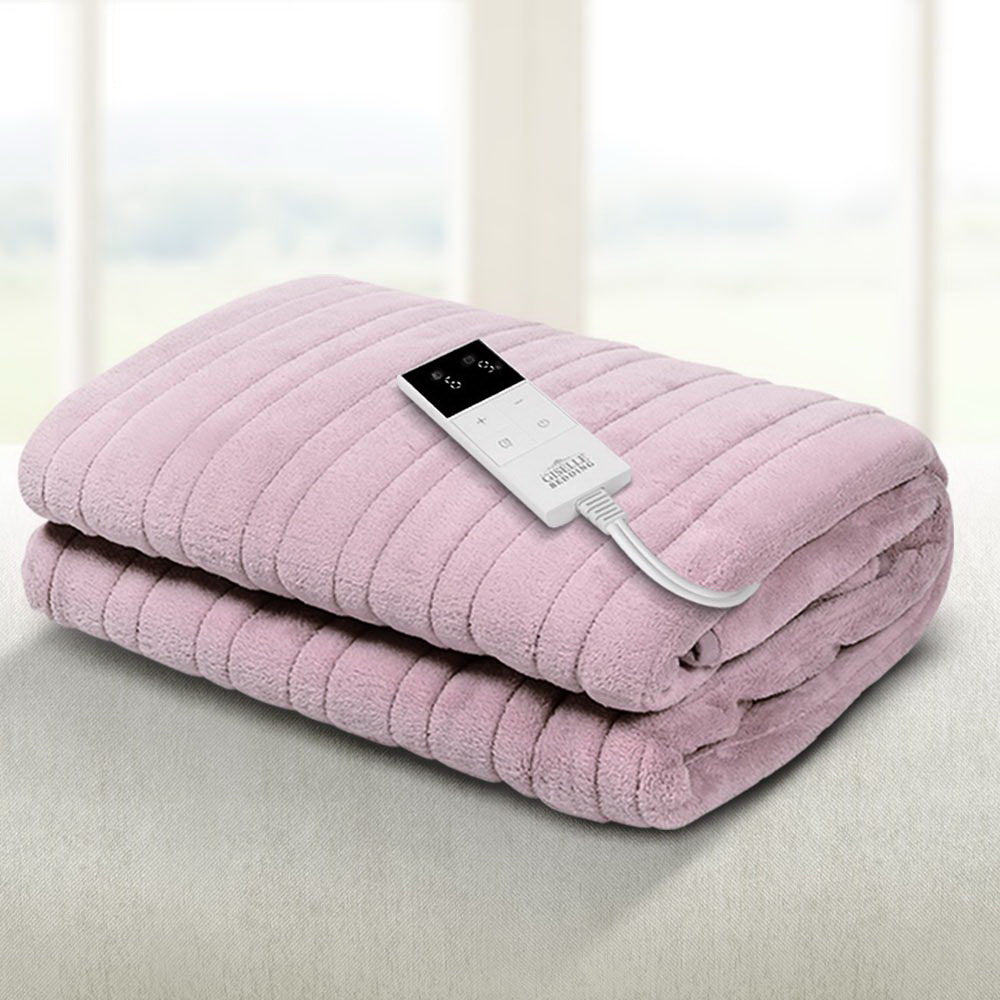 giselle-bedding-heated-electric-throw-rug-fleece-sunggle-blanket-washable-pink at www.mallsonline.com.au