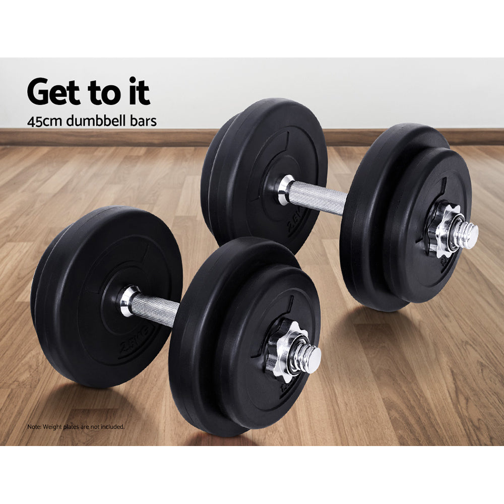 45cm-dumbbell-bar-solid-steel-pair-gym-home-exercise-fitness-150kg-capacity at www.mallsonline.com.au