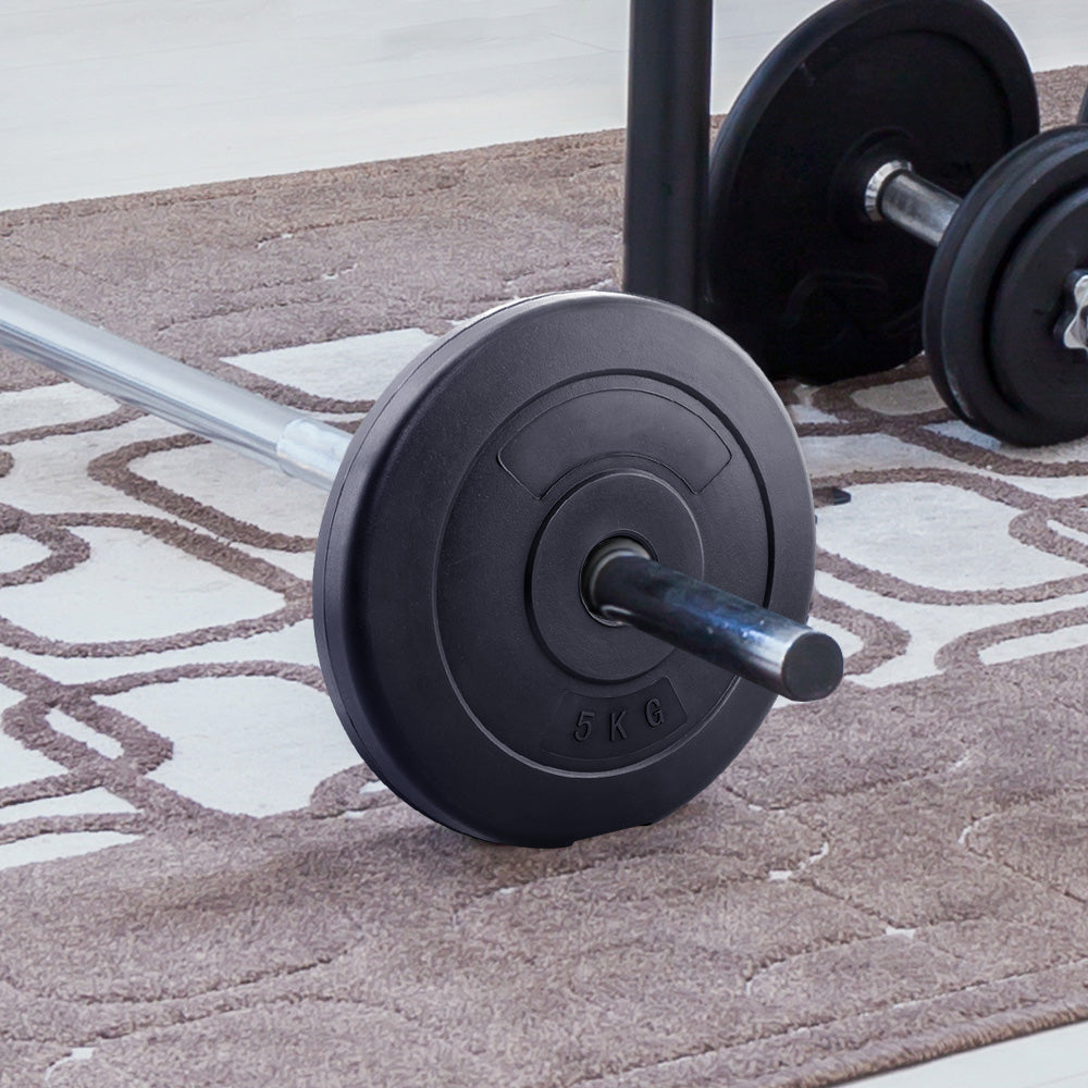 2-x-5kg-barbell-weight-plates-standard-home-gym-press-fitness-exercise-rubber at www.mallsonline.com.au