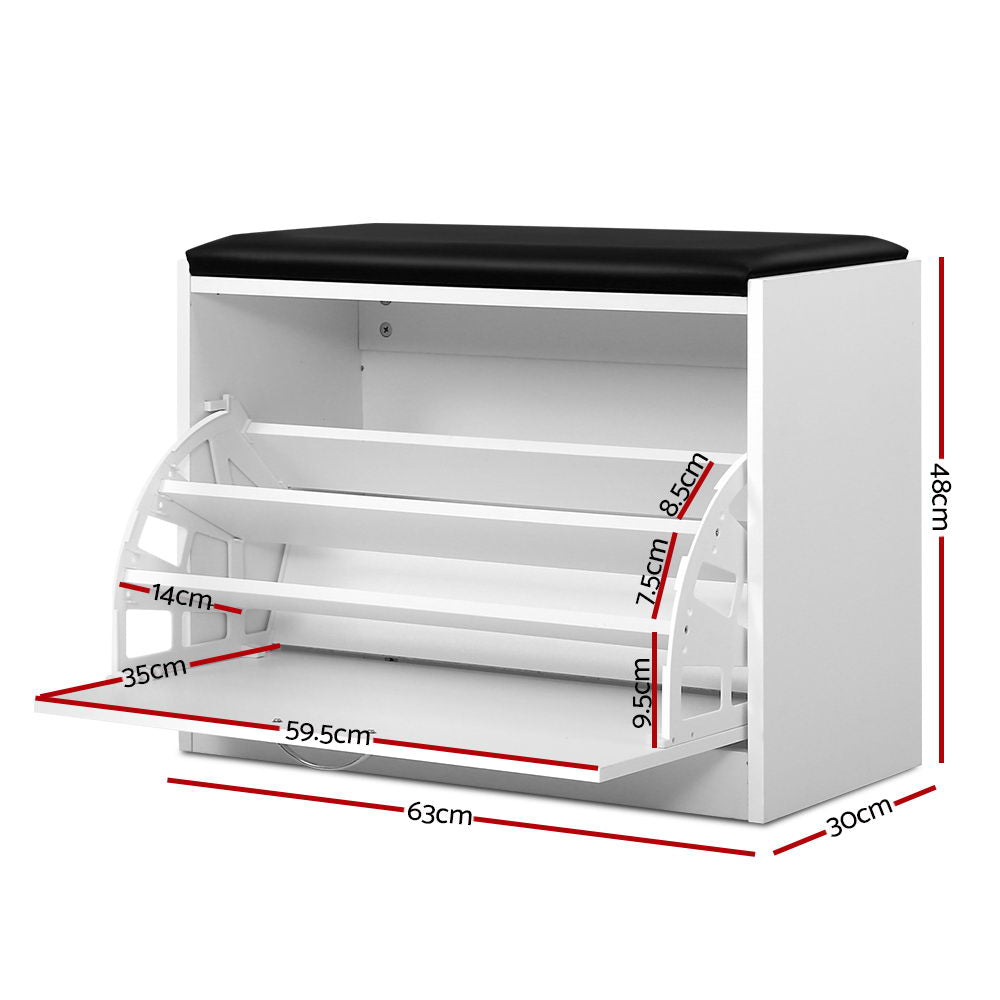 artiss-shoe-cabinet-bench-shoes-storage-rack-organiser-drawer-white-15-pairs at www.mallsonline.com.au