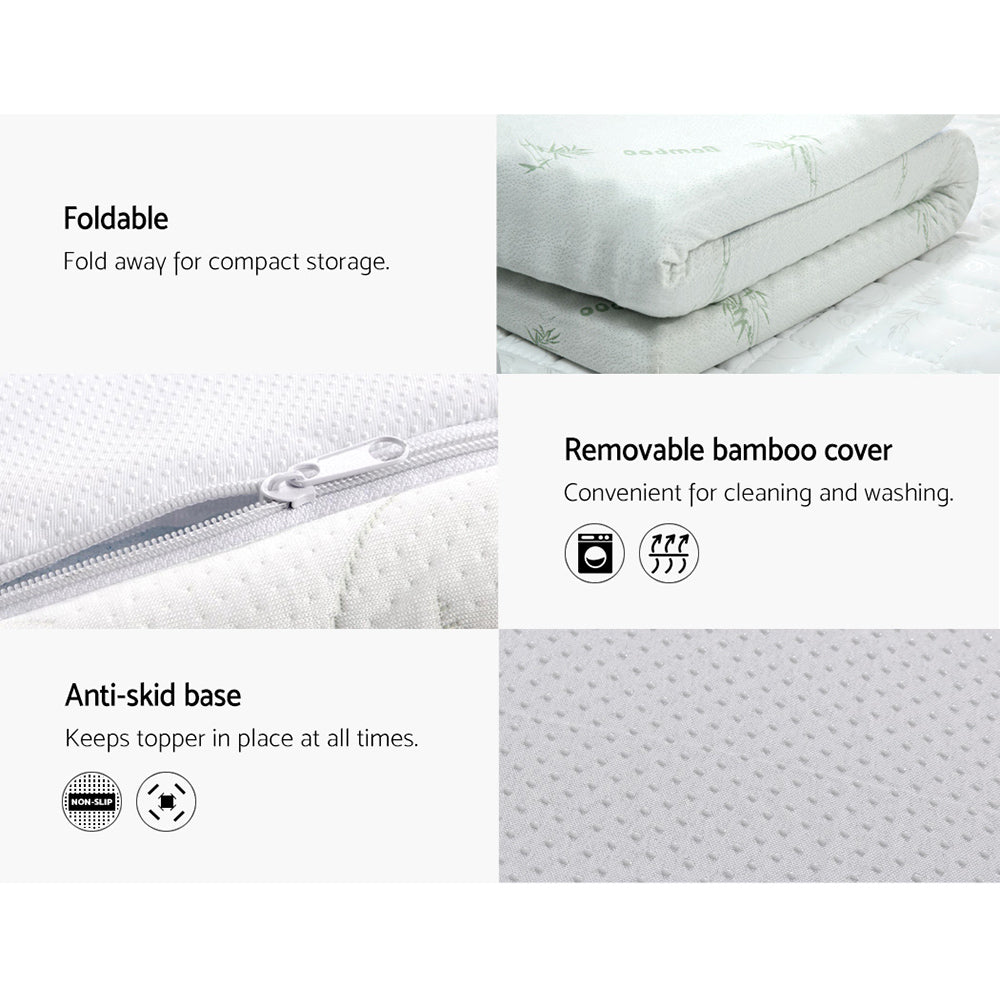 Giselle Bedding Memory Foam Mattress Topper Cool Gel 5cm Single