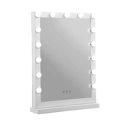 Embellir Makeup Mirror 43x61cm Hollywood Vanity with LED Light Tabletop White