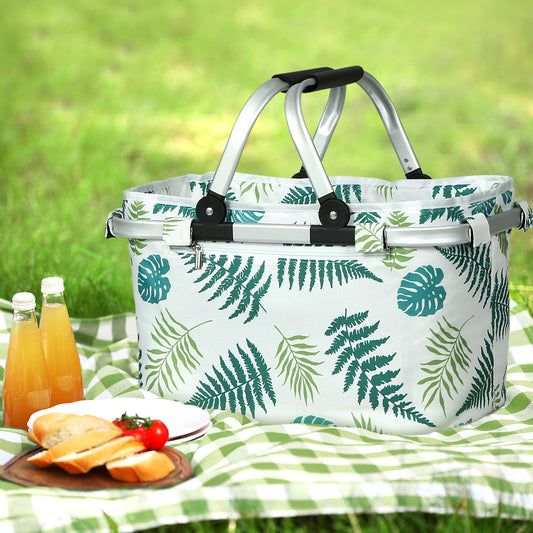 Alfresco Picnic Basket Folding Hamper Insulated for Food