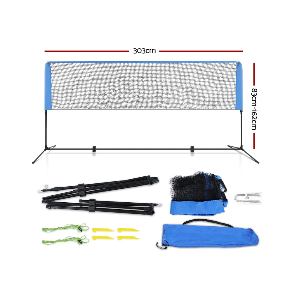 everfit-portable-sports-net-stand-badminton-volleyball-tennis-soccer-3m-3ft-blue at www.mallsonline.com.au