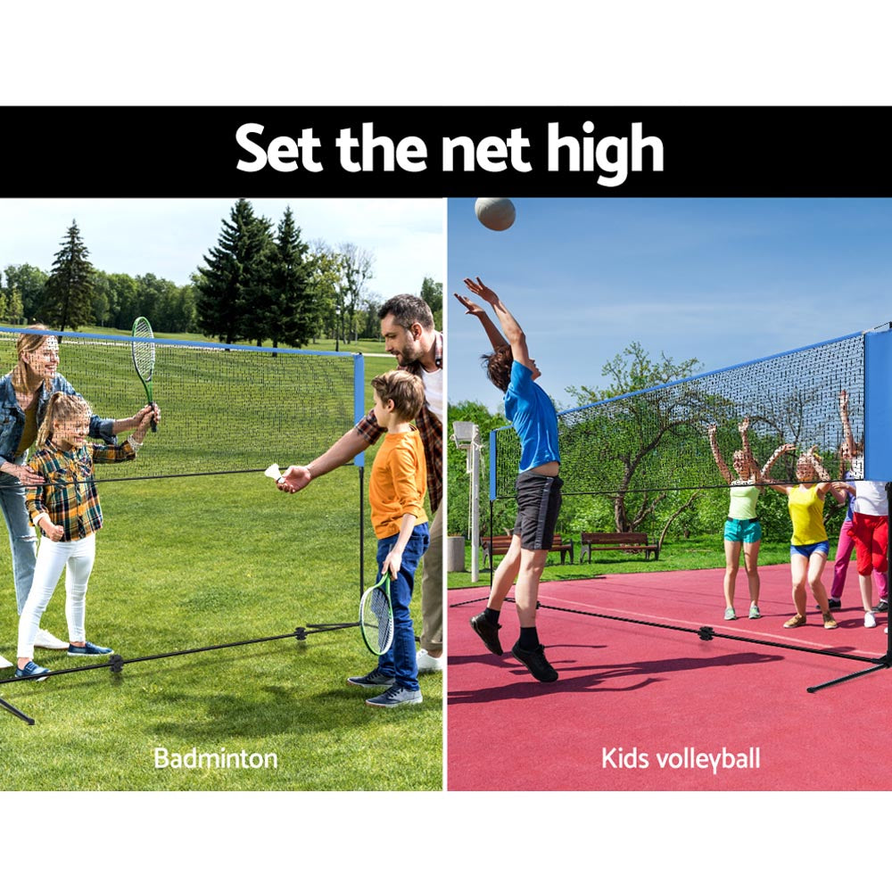 everfit-portable-sports-net-stand-badminton-volleyball-tennis-soccer-3m-3ft-blue at www.mallsonline.com.au