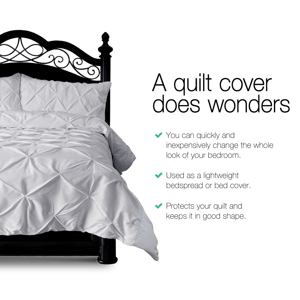 Giselle Bedding Quilt Cover Set Diamond Grey Super King