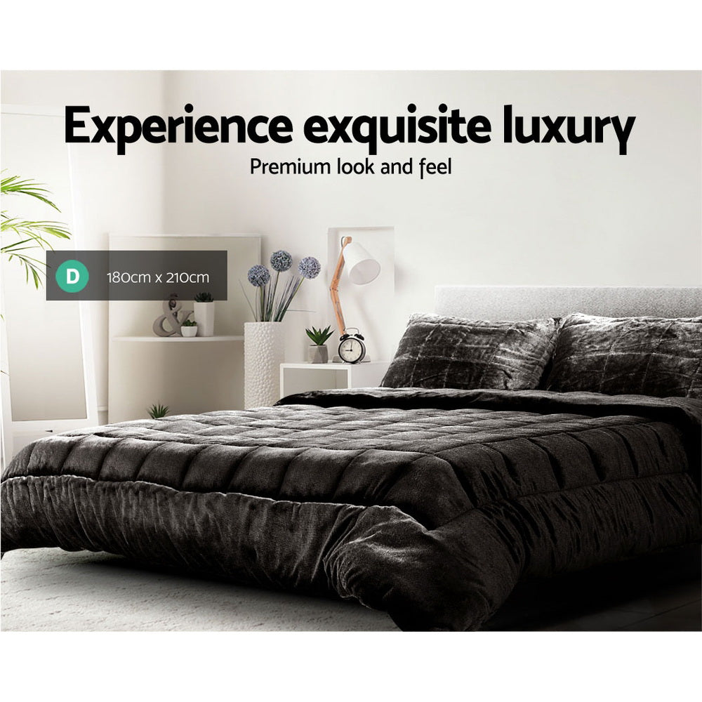 giselle-bedding-faux-mink-quilt-double-size-charcoal at www.mallsonline.com.au