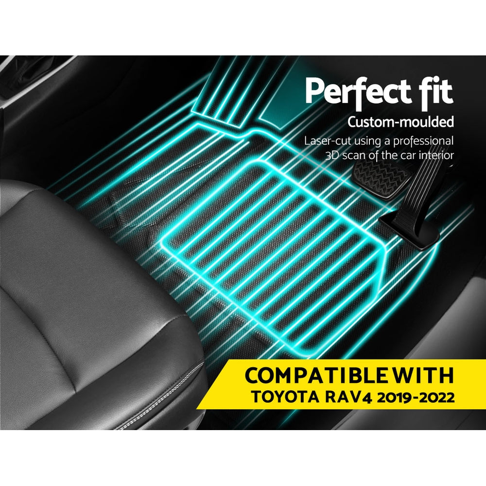 Weisshorn Car Rubber Floor Mats Front and Rear Compatible for Toyota RAV4 2019-2022