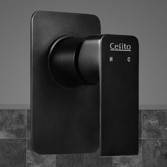 cefito-bathroom-mixer-tap-faucet-rain-shower-head-set-hot-and-cold-diverter-diy-black at www.mallsonline.com.au