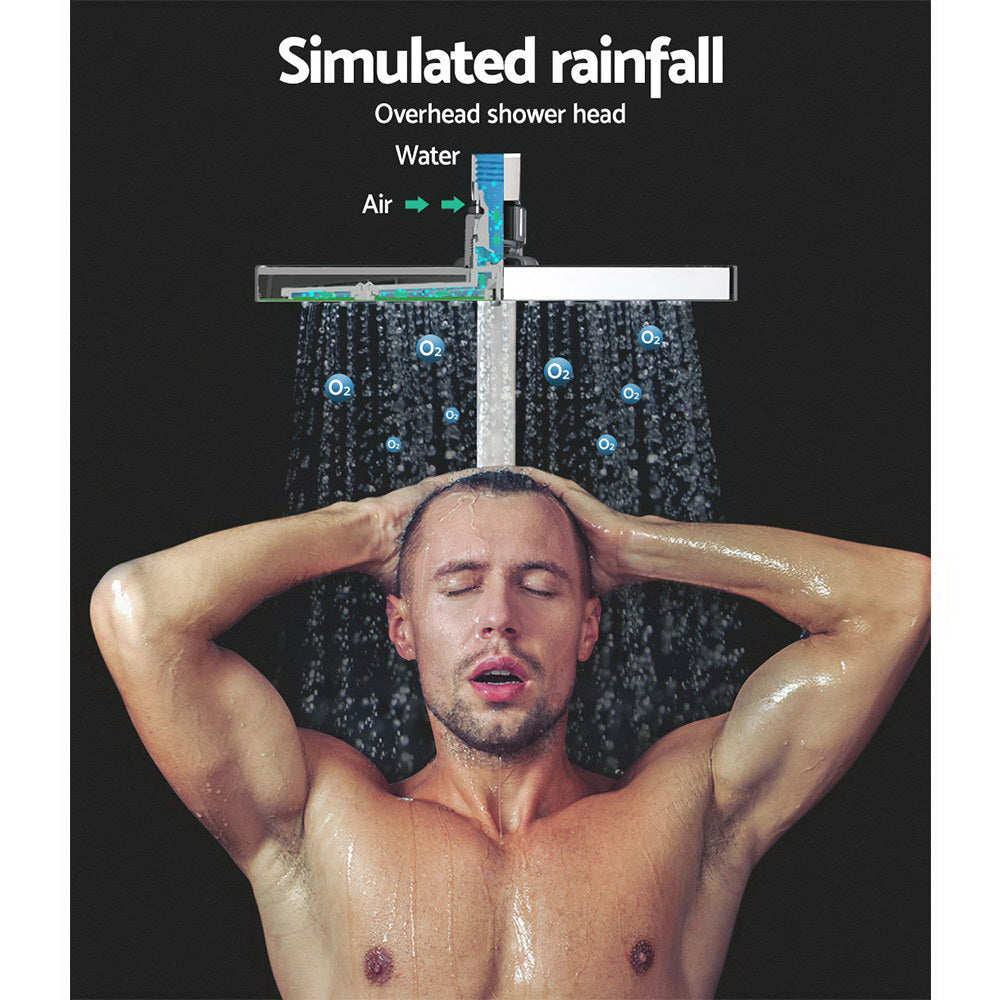 Cefito 8'' Rain Shower Head Set Handheld Round High Pressure wins TapChrome