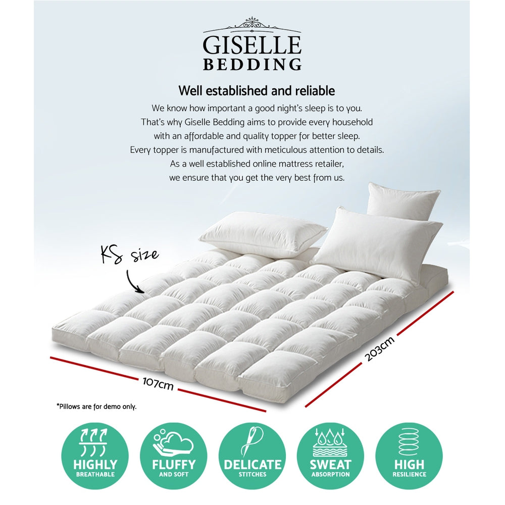 giselle-king-single-mattress-topper-pillowtop-1000gsm-microfibre-filling-protector at www.mallsonline.com.au