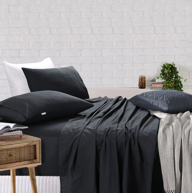 elan-linen-100-egyptian-cotton-vintage-washed-500tc-charcoal-king-single-bed-sheets-set