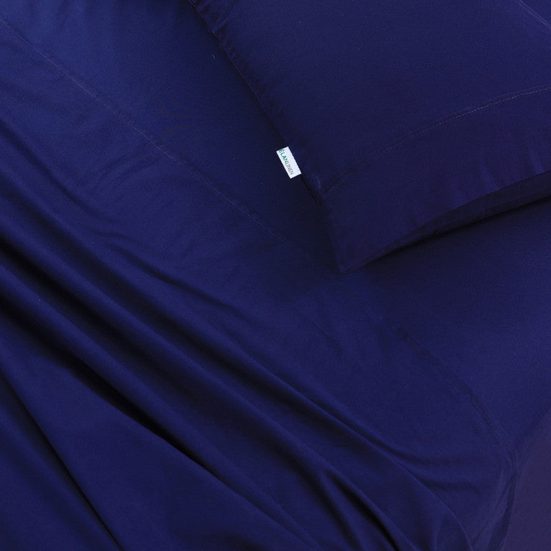 elan-linen-100-egyptian-cotton-vintage-washed-500tc-navy-blue-queen-bed-sheets-set at www.mallsonline.com.au