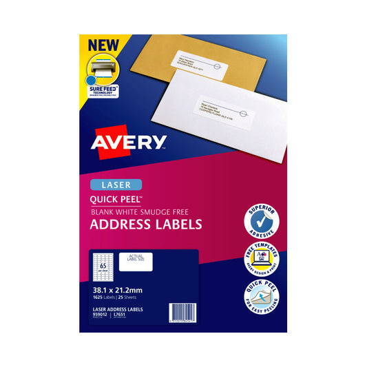 avery-laser-label-l7651-65up-pack-of-25 at www.mallsonline.com.au