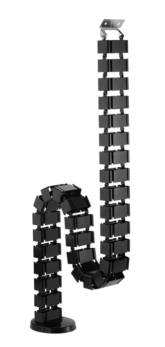 BRATECK Quad Entry Vertebrae Cable Management Spine Dimensions 1300x67x35mm - Black