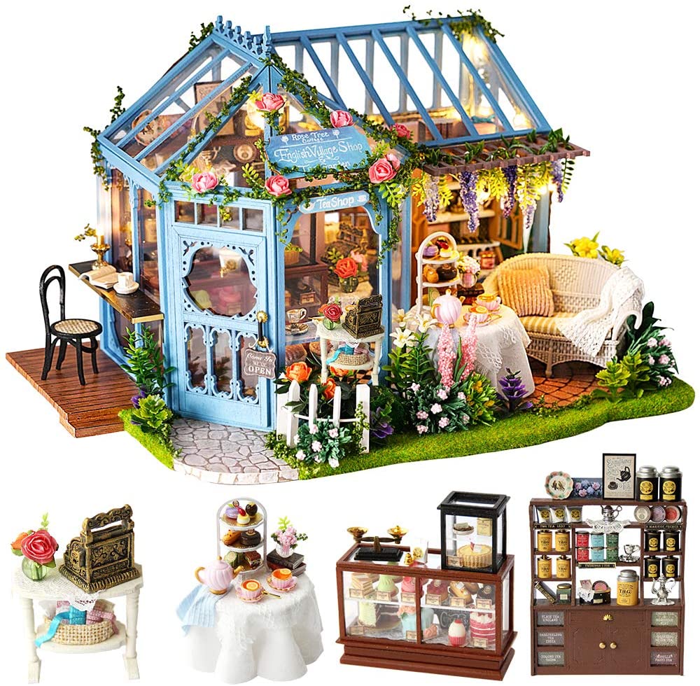 dollhouse-miniature-with-furniture-kit-plus-dust-proof-and-music-movement-rosa-garden-tea at www.mallsonline.com.au