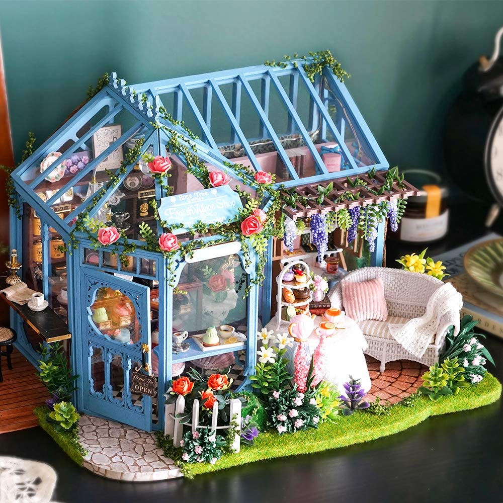dollhouse-miniature-with-furniture-kit-plus-dust-proof-and-music-movement-rosa-garden-tea at www.mallsonline.com.au