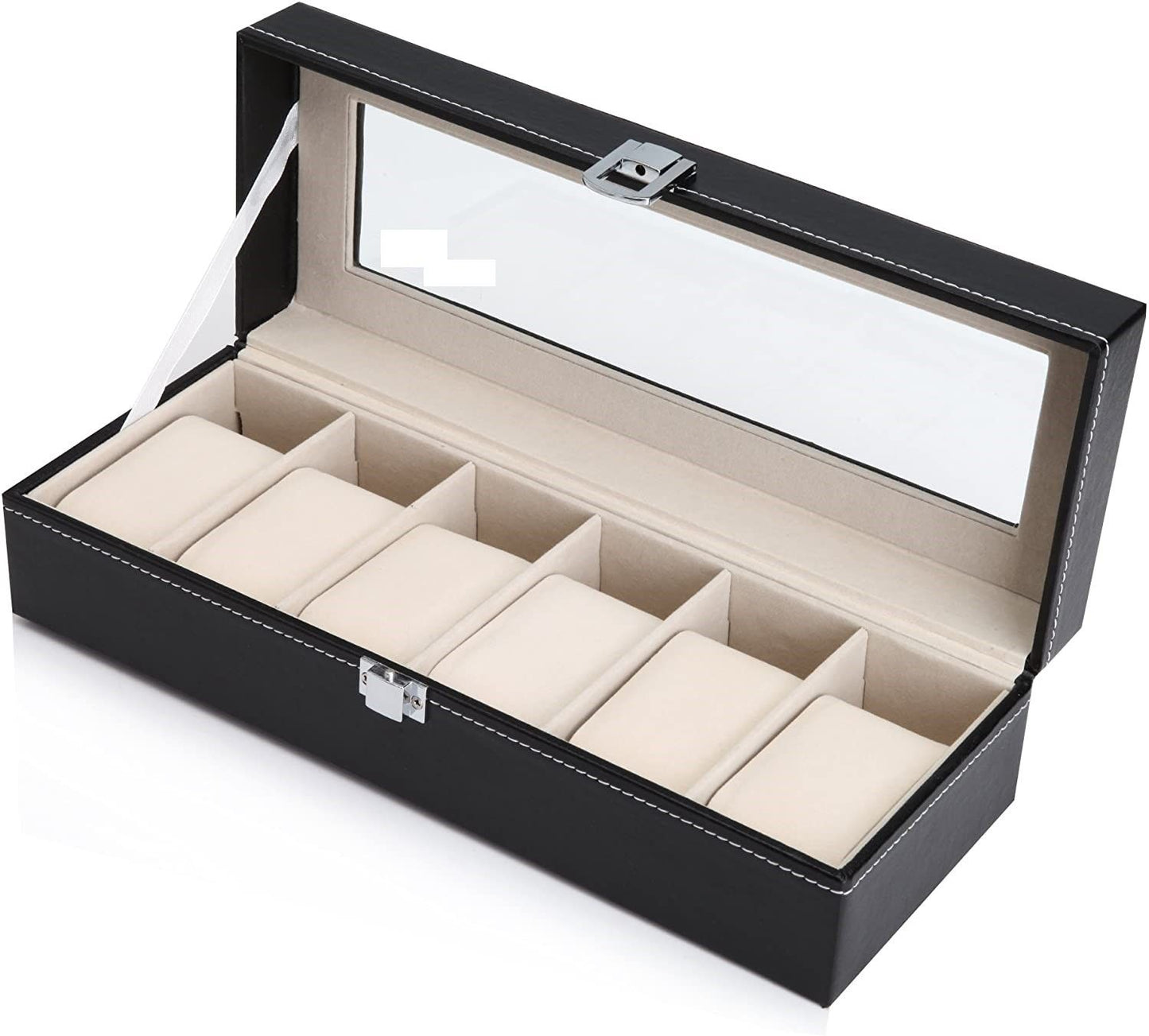 black-pu-leather-watch-organizer-display-storage-box-cases-for-men-women-6-slots at www.mallsonline.com.au