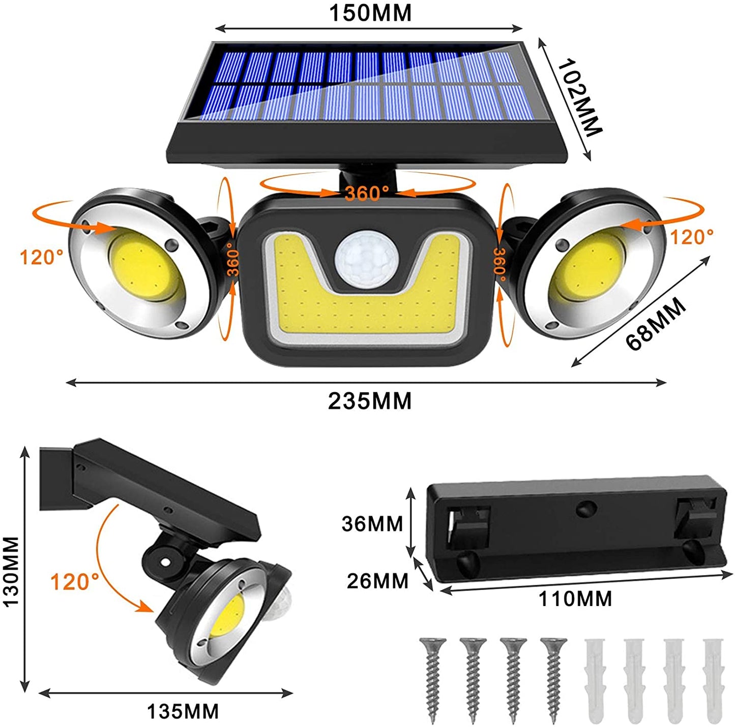 outdoor-solar-lights-with-3-adjustable-head-for-porch-garden-patio www.mallsonline.com.au