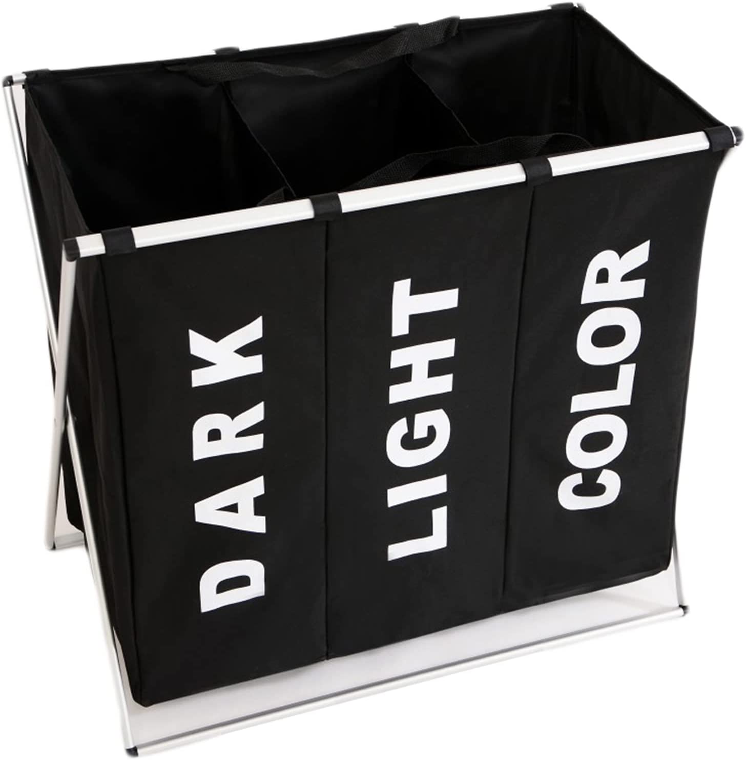 3-in-1-large-135l-laundry-clothes-hamper-basket-with-waterproof-bags-and-aluminum-frame-black at www.mallsonline.com.au