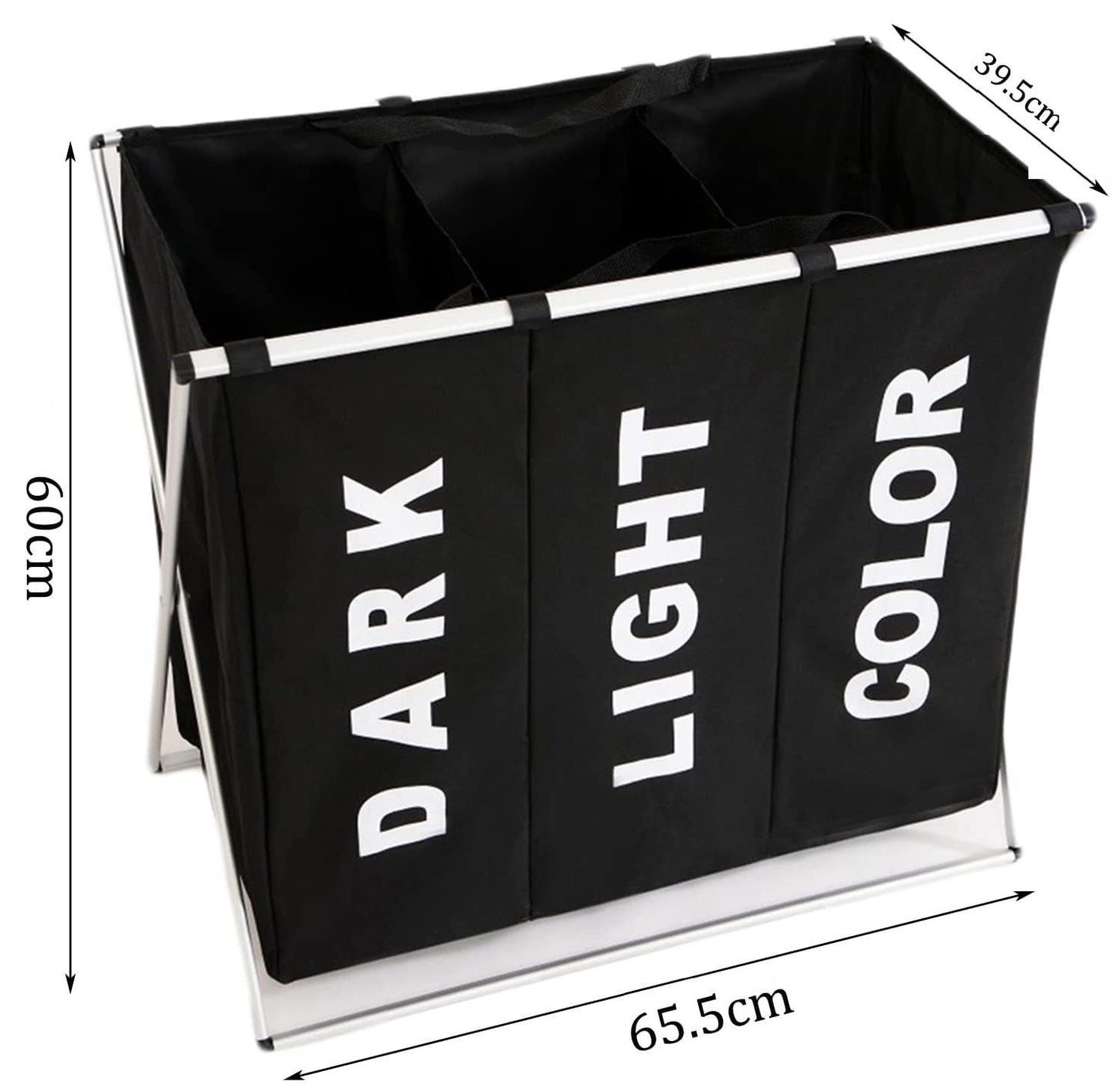 3-in-1-large-135l-laundry-clothes-hamper-basket-with-waterproof-bags-and-aluminum-frame-black at www.mallsonline.com.au