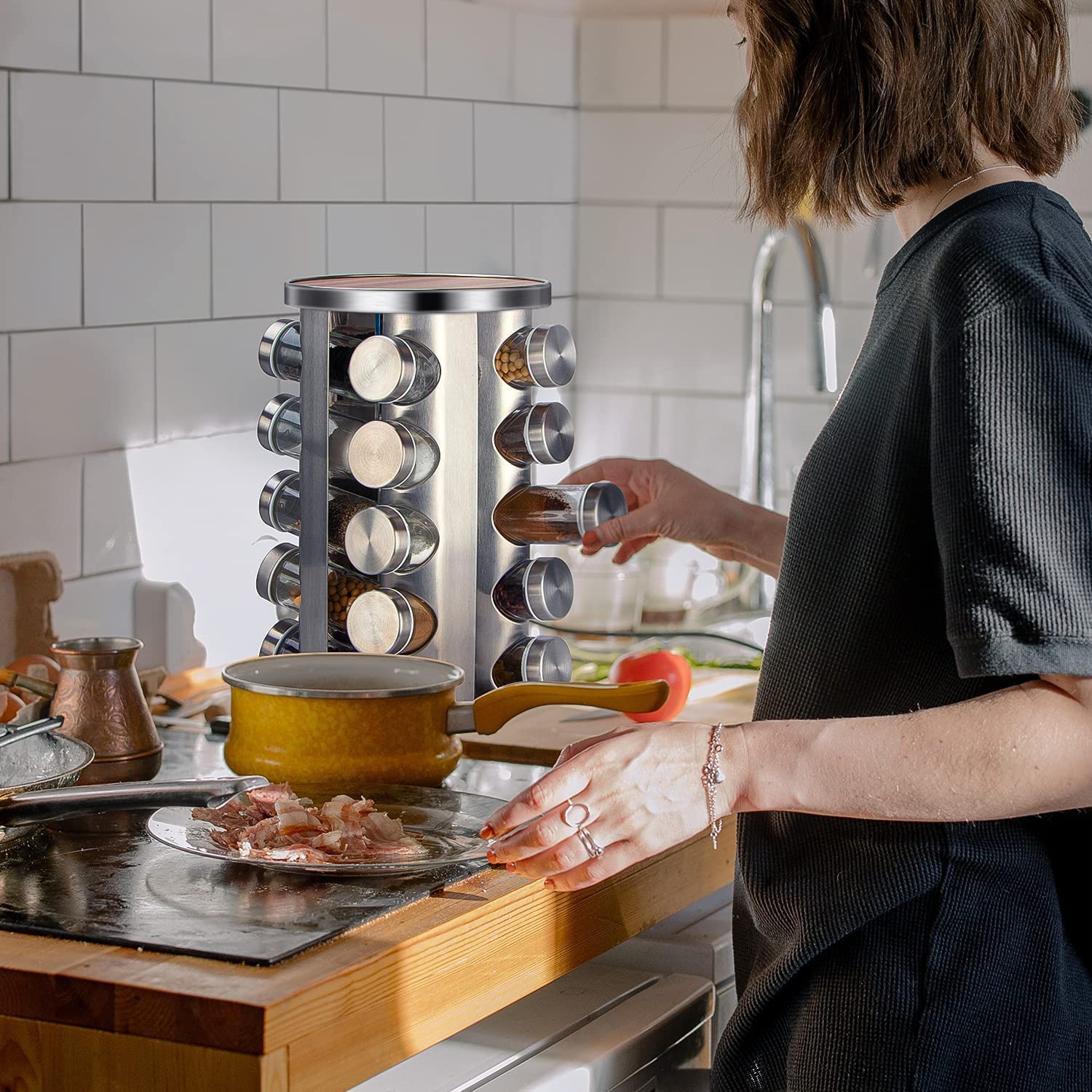 rotating-spice-rack-organizer-with-20-pieces-jars-for-kitchen at www.mallsonline.com.au
