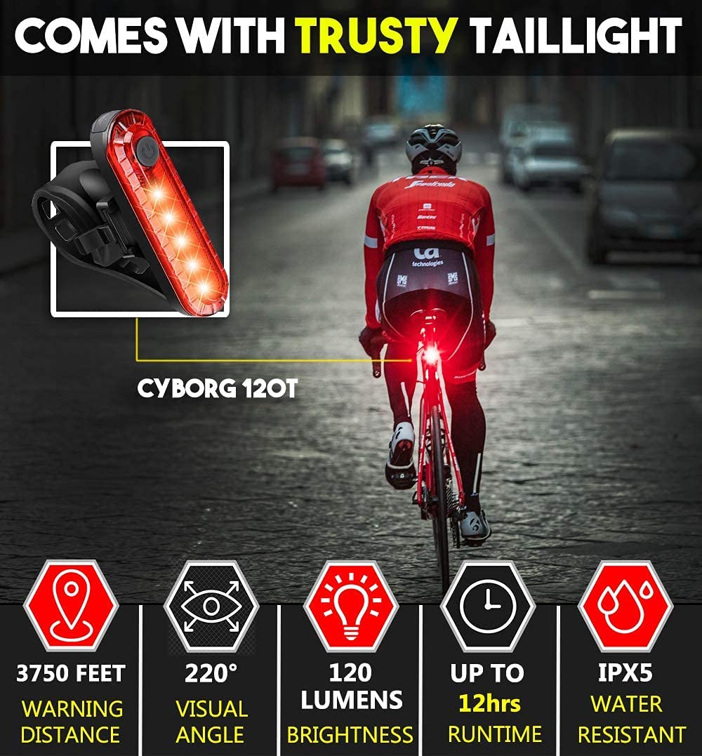 waterproof-rechargeable-led-bike-lights-set-2000mah-lithium-battery-ipx4-2-usb-cables www.mallsonline.com.au