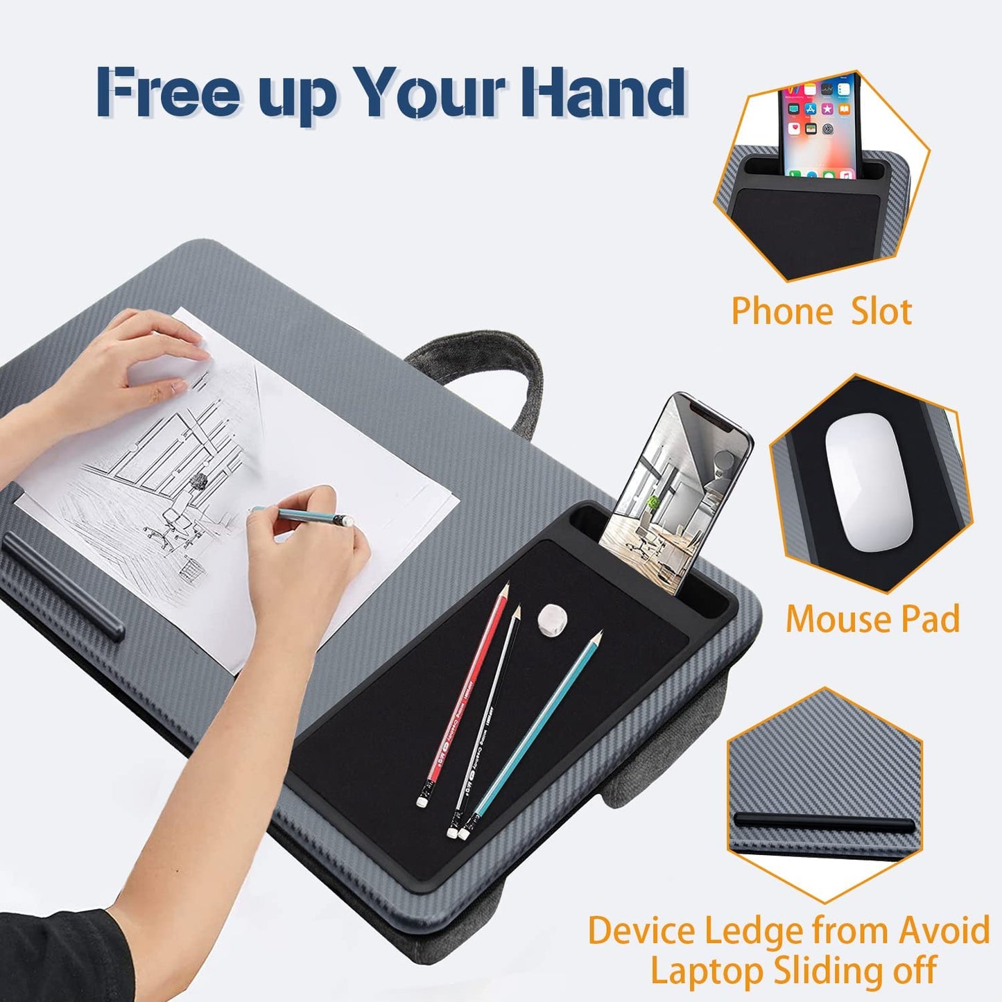 portable-laptop-desk-with-device-ledge-mouse-pad-and-phone-holder-for-home-office-silver-40cm at www.mallsonline.com.au