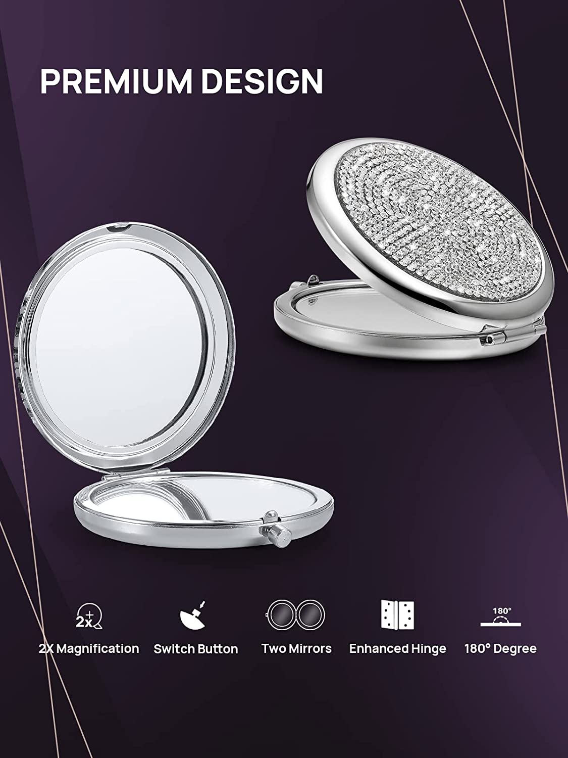 mini-small-diamond-1x-2x-magnifying-round-metal-pocket-makeup-mirror-silver